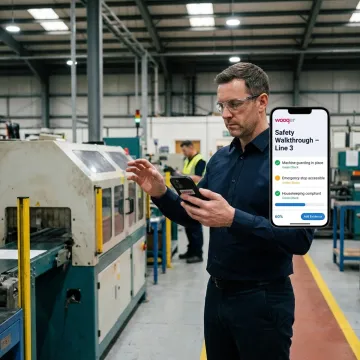 Plant auditor using mobile safety checklist