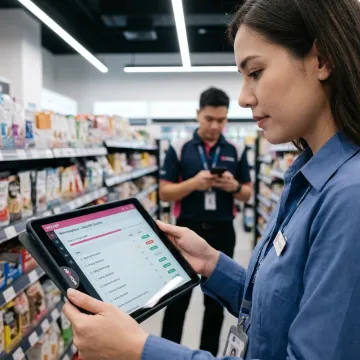 Retail compliance training software on mobile devices