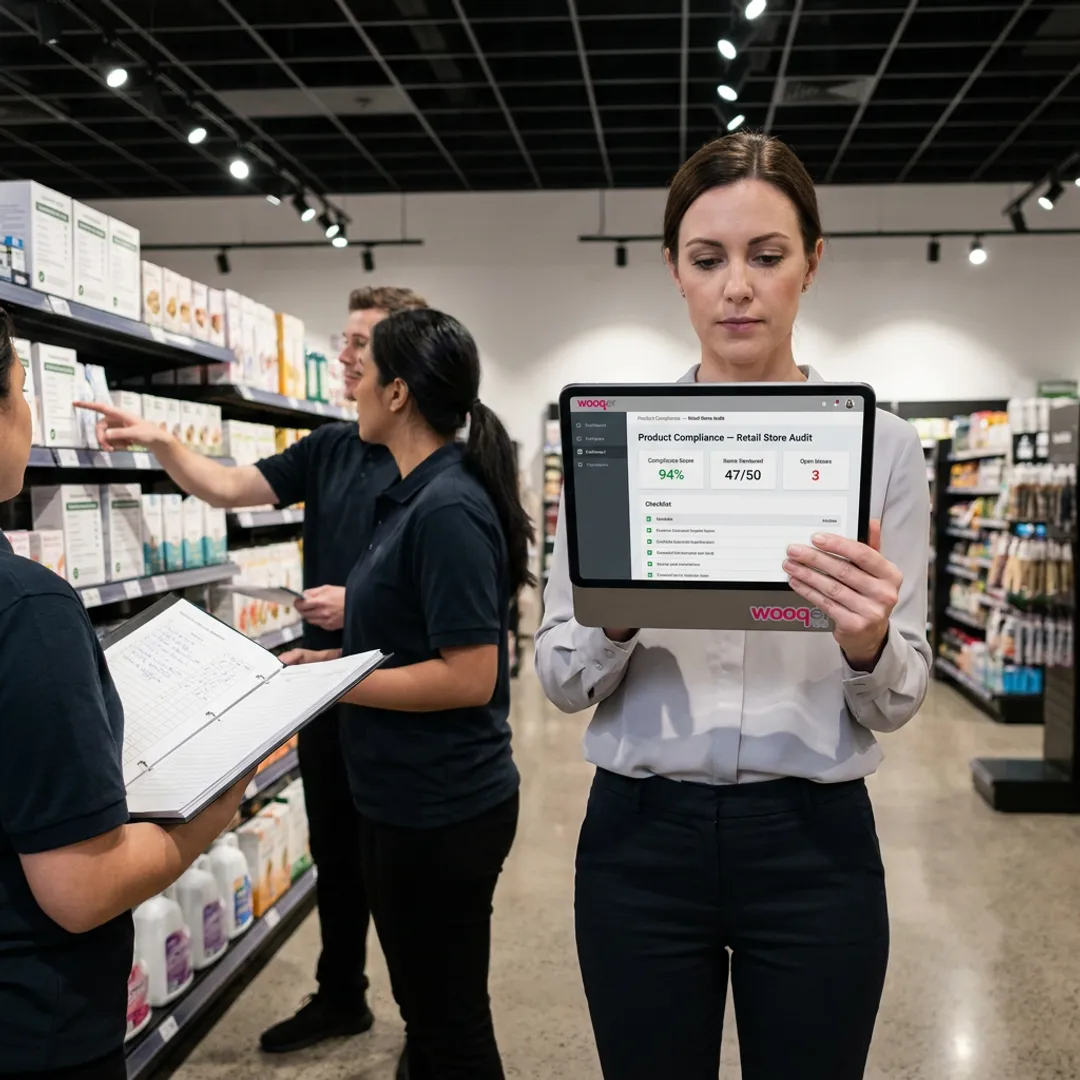 Retail compliance dashboard on mobile device