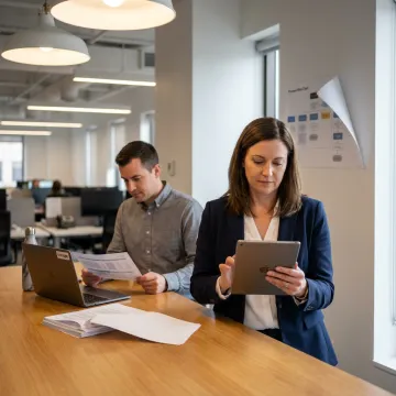 Facility management software dashboard on mobile device