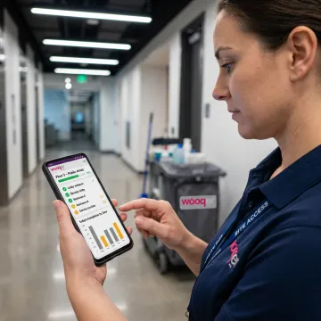 Cleaning operations dashboard on tablet