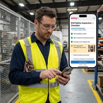 Frontline employee using EHS compliance software