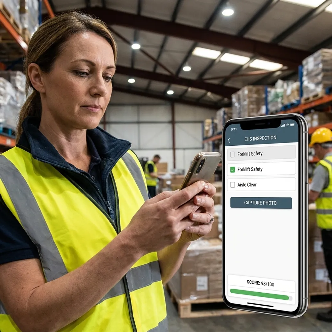 Frontline team completing a digital EHS inspection