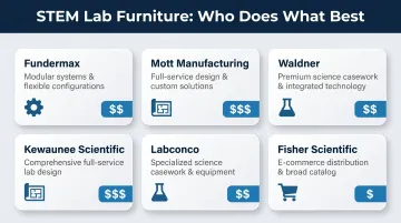 Top 10 K-12 STEM lab furniture manufacturers comparison by specialty and pricing tier