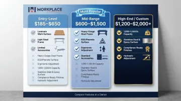 Three-tier modular workstation pricing comparison from entry to high-end configurations