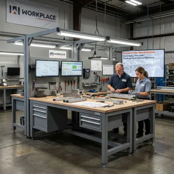 Custom modular production workstation in a manufacturing facility