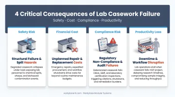 Four critical lab casework failure consequences affecting safety cost and productivity