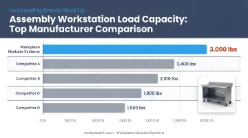 Assembly workstation load capacity comparison across top manufacturers infographic