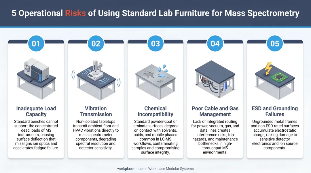 5 operational risks of using standard lab furniture for mass spectrometry