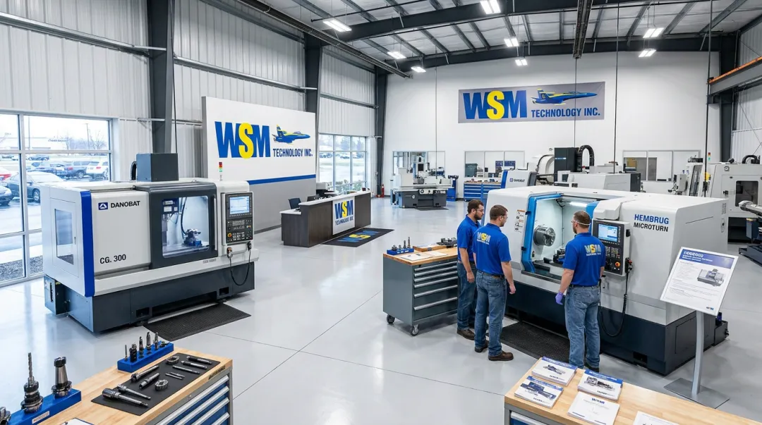 WSM Technology demonstration center featuring Danobat and Hembrug grinding equipment