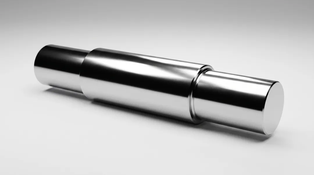 Precision ground crankshaft showing smooth cylindrical surface finish