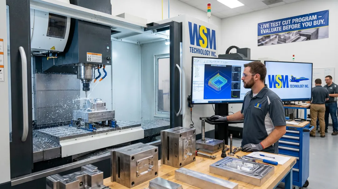WSM Technology demonstration center for CNC mold machine test cuts