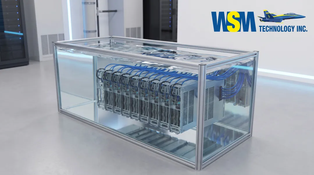 Data center servers submerged in dielectric fluid for immersion cooling