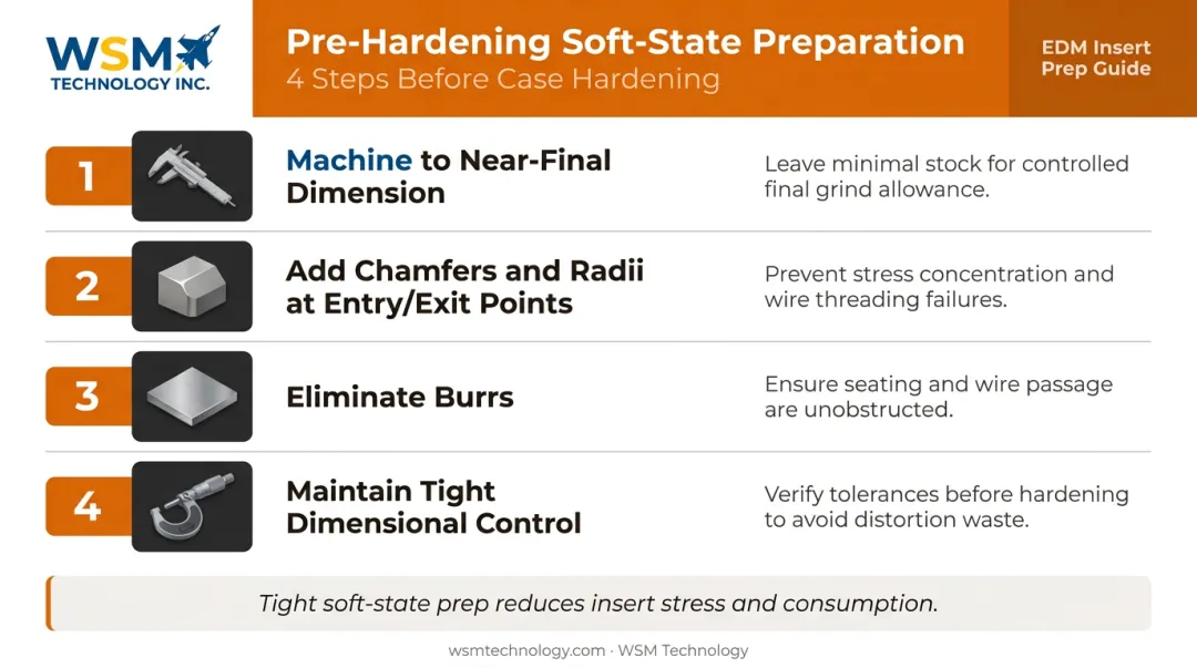 Four-step workpiece soft-state preparation checklist before hard part turning