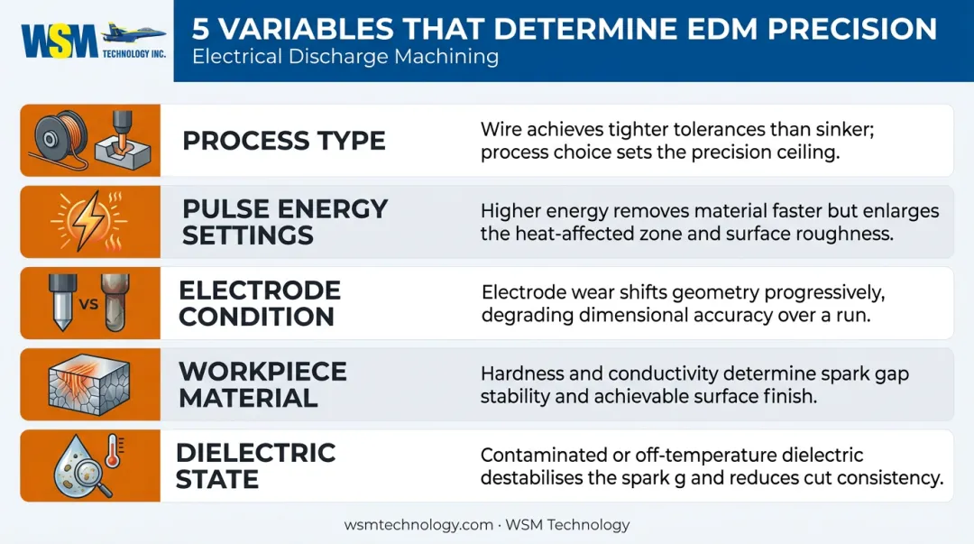 Five EDM precision variables affecting aerospace tolerance and accuracy outcomes