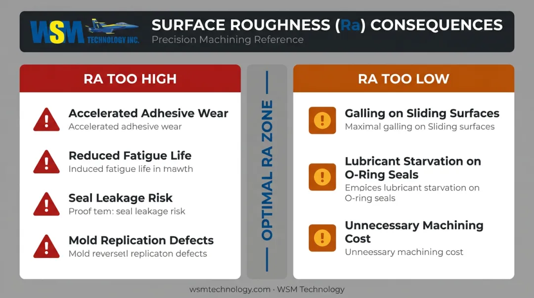 Ra too high versus Ra too low functional consequences side-by-side comparison