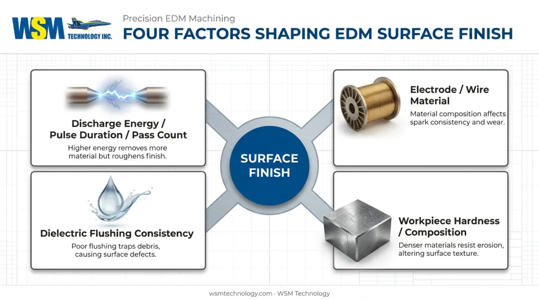 Four key factors influencing EDM surface finish and texture quality