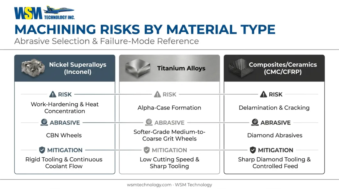 Comparison of Inconel titanium and ceramic composite grinding challenges and wheel selection
