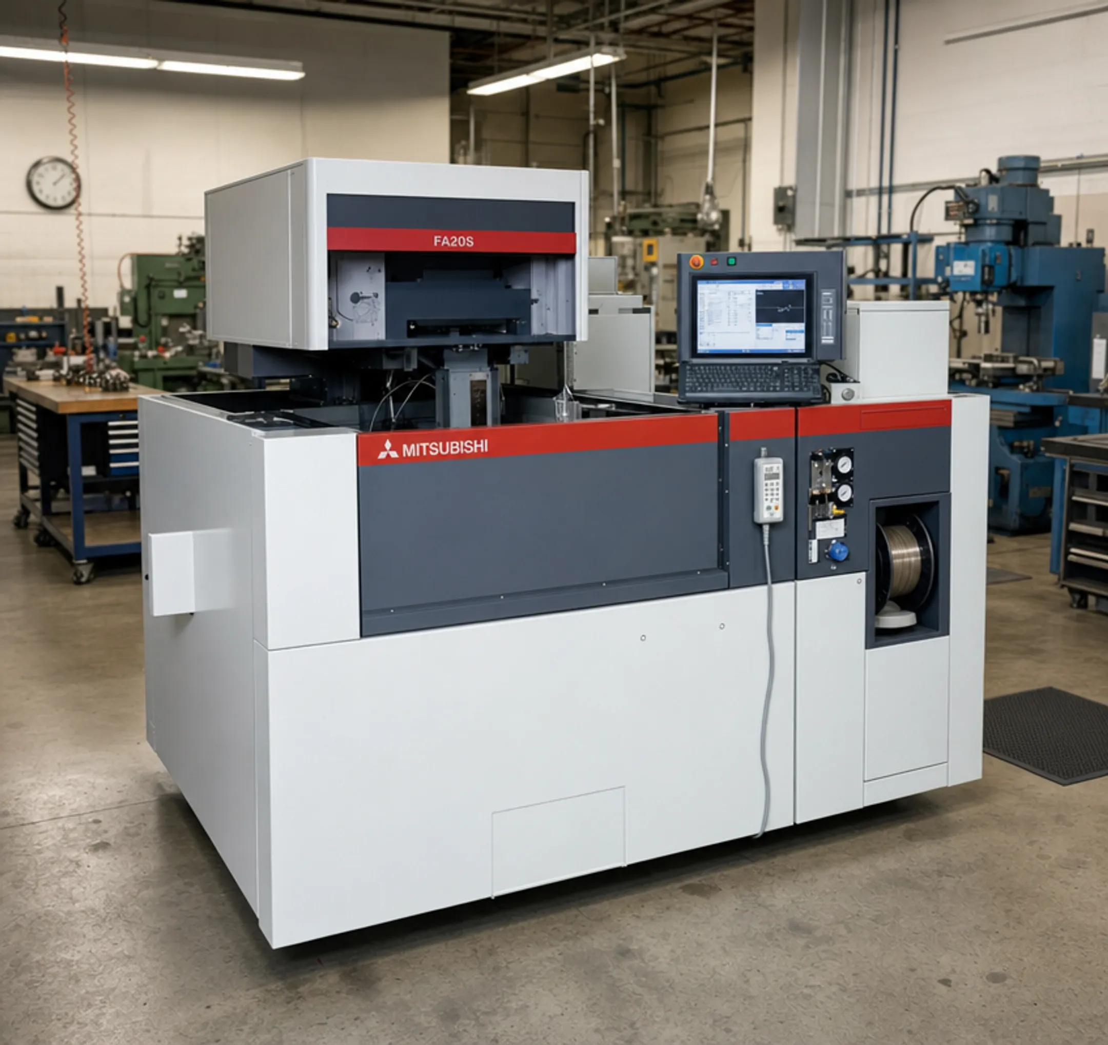 Mitsubishi FA20-S Advance wire EDM machine on shop floor
