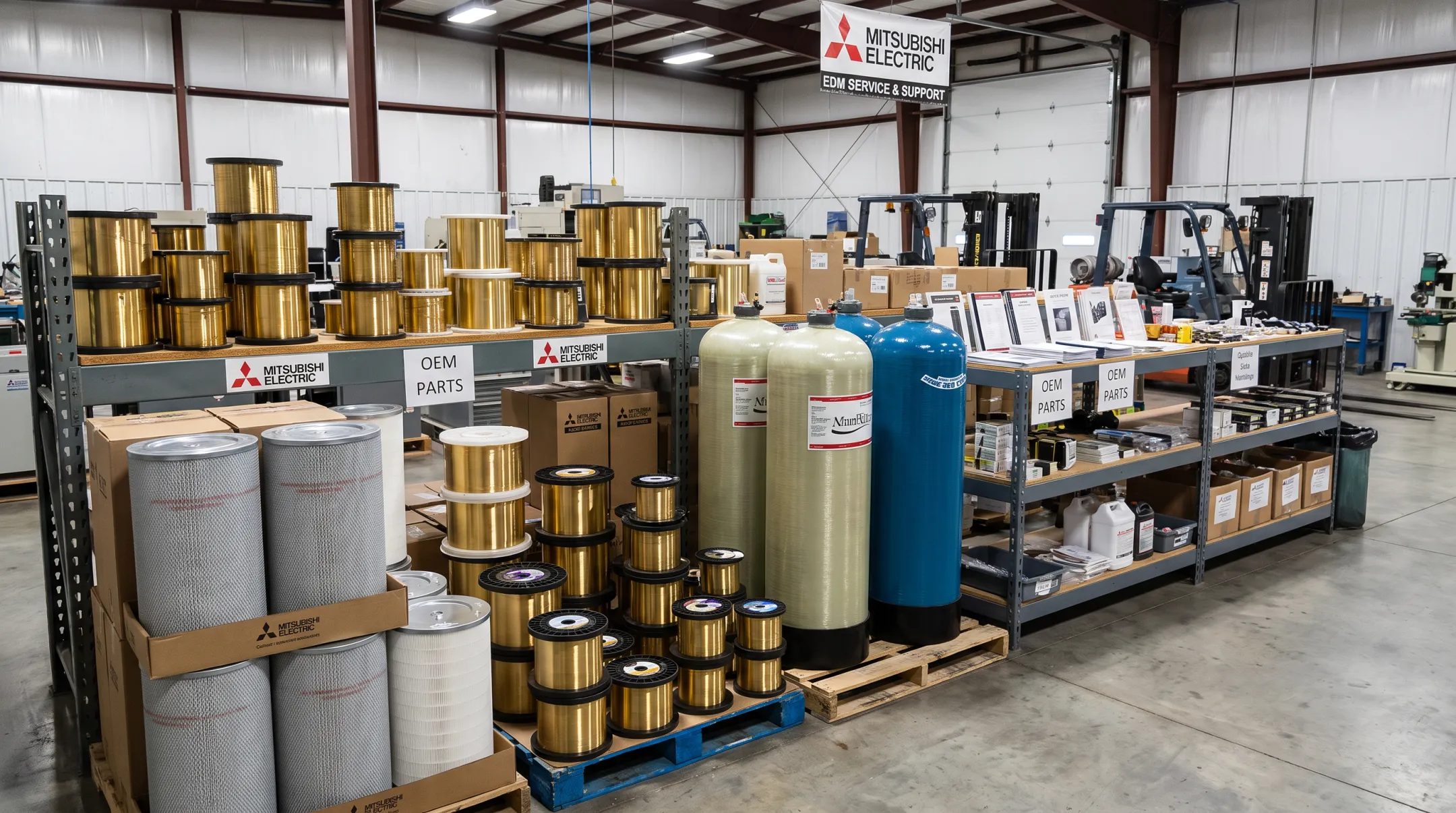 OEM replacement parts and consumables for Mitsubishi wire EDM maintenance