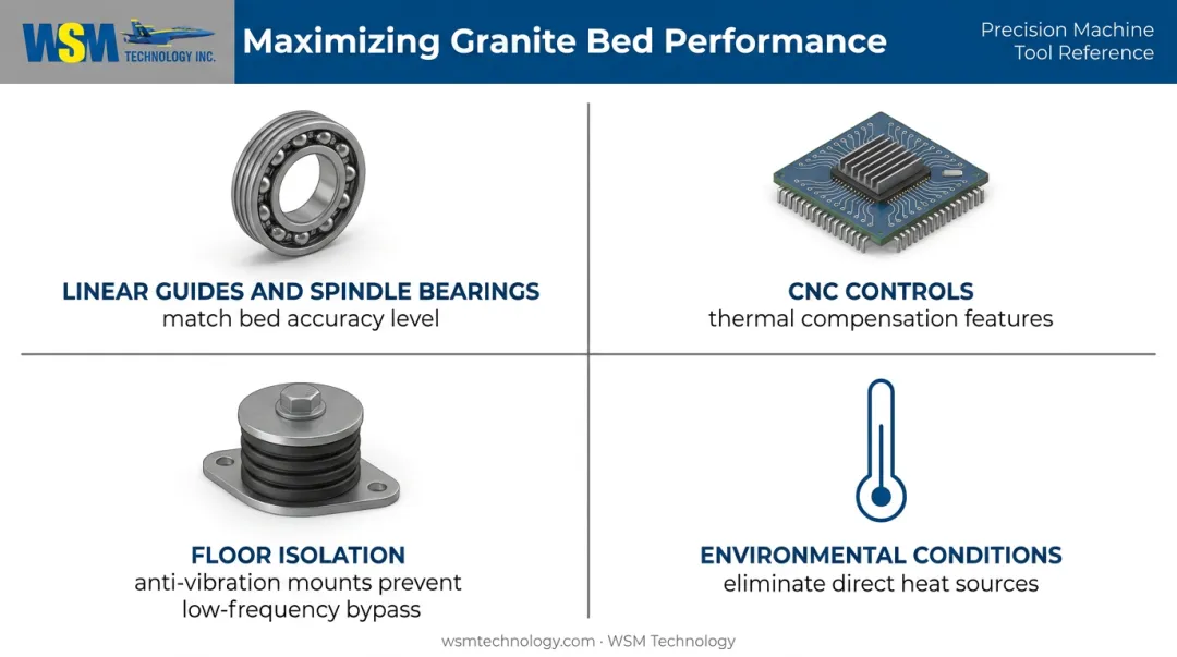 Four key system factors for maximizing granite bed grinding machine performance