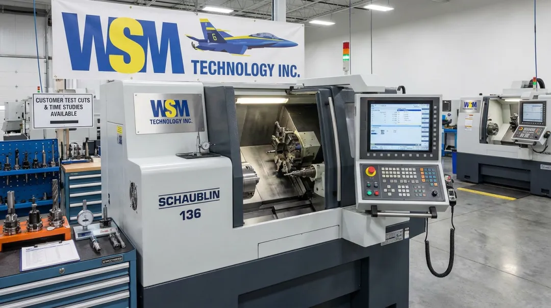 Schaublin CNC Swiss-type lathe at WSM Technology demonstration center