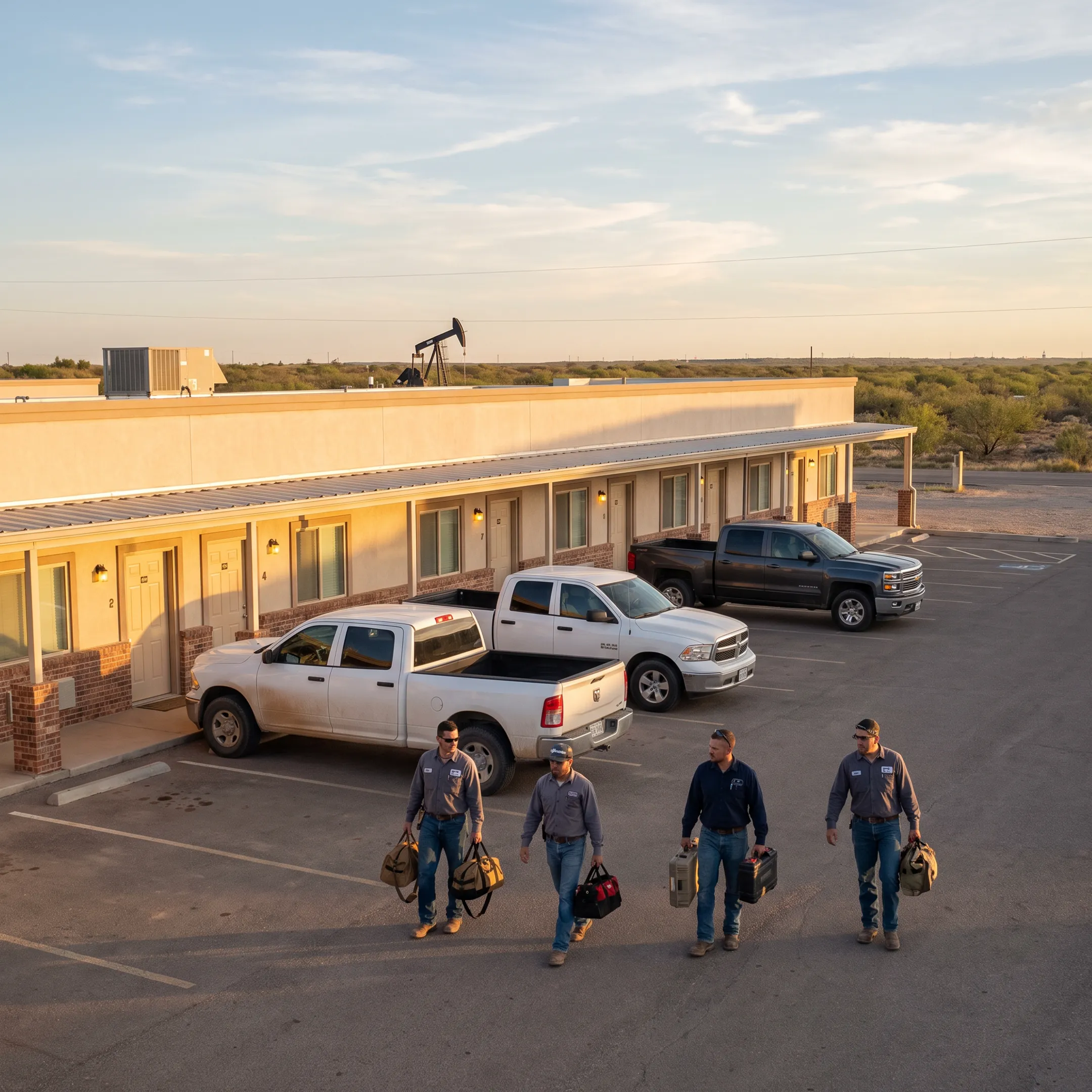 Workforce lodging arranged for an energy crew near Odessa, Texas