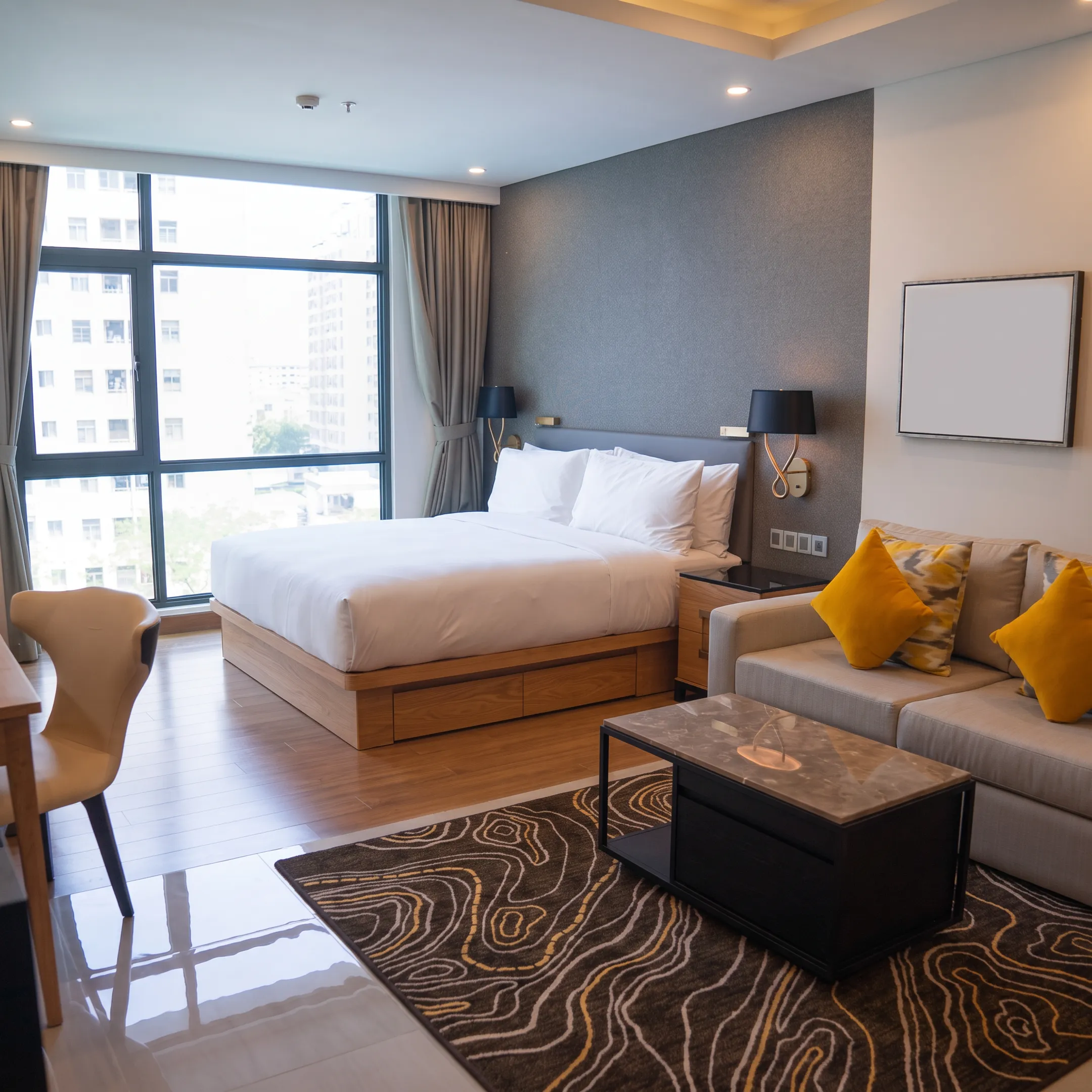 Furnished corporate apartment prepared for a business traveler in Memphis