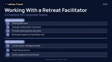 Before and during corporate retreat preparation checklist for maximizing facilitator value