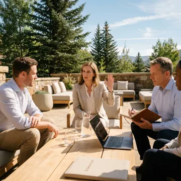Outdoor corporate retreat meeting space