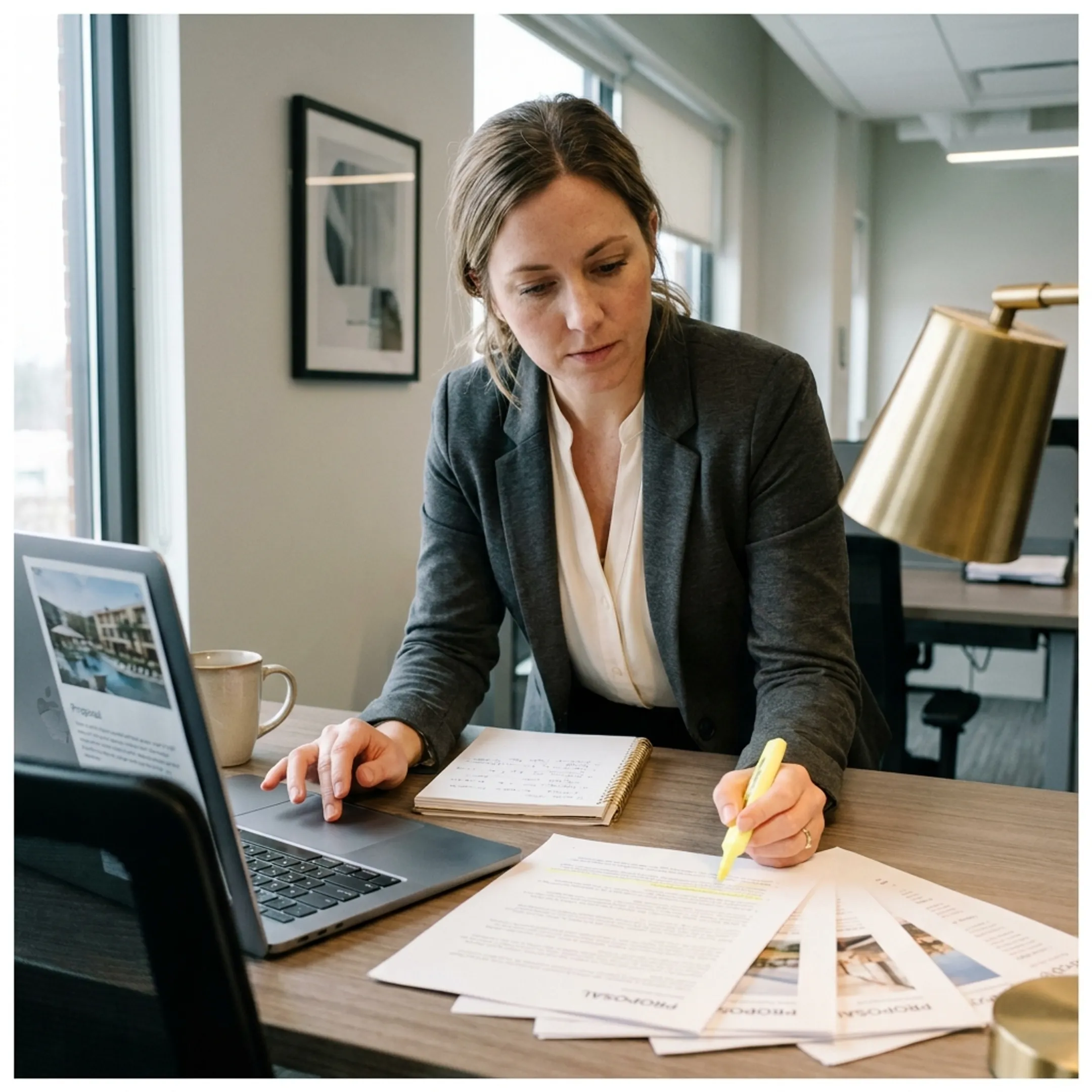 Planner reviewing corporate retreat venue options