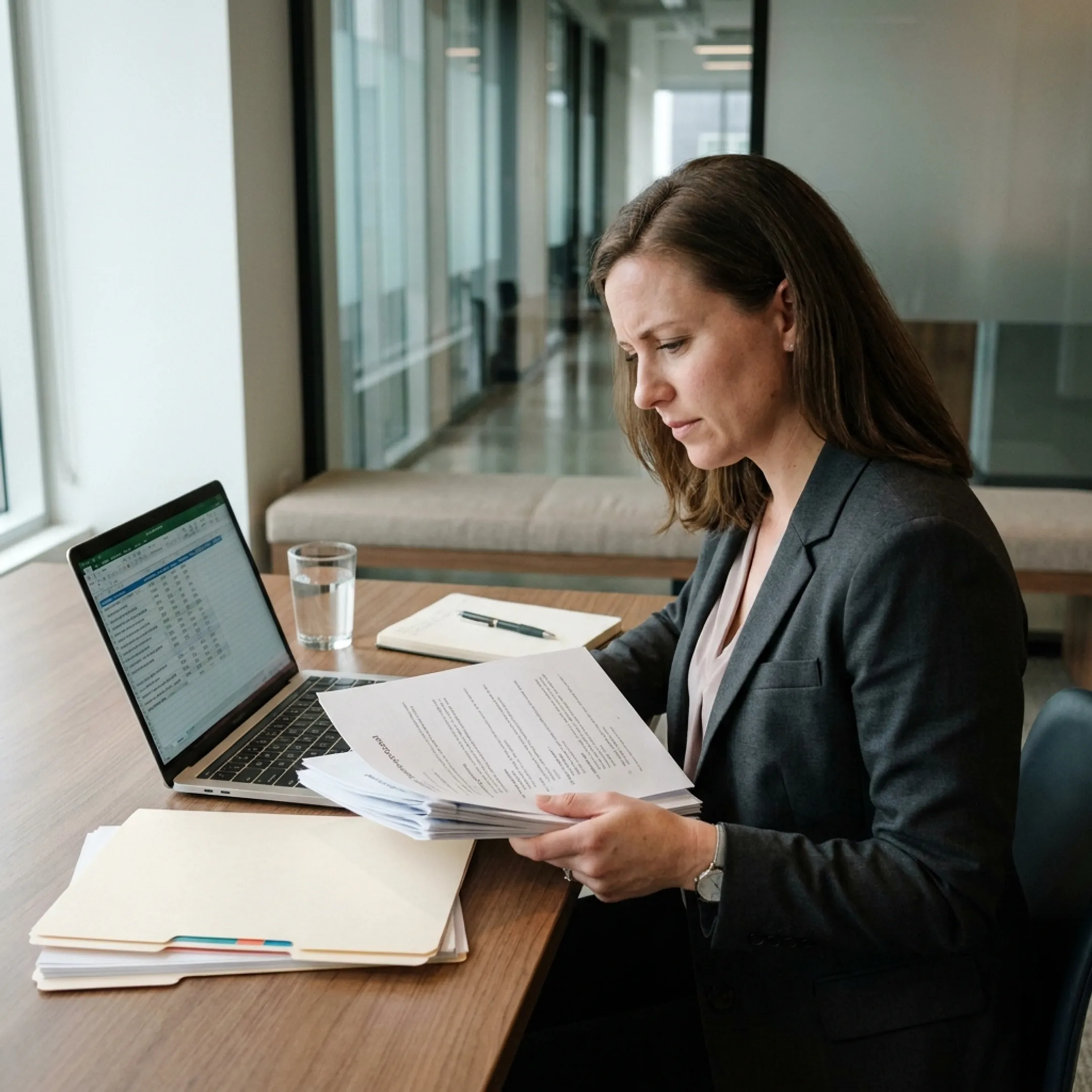 Planner comparing corporate event venue proposals