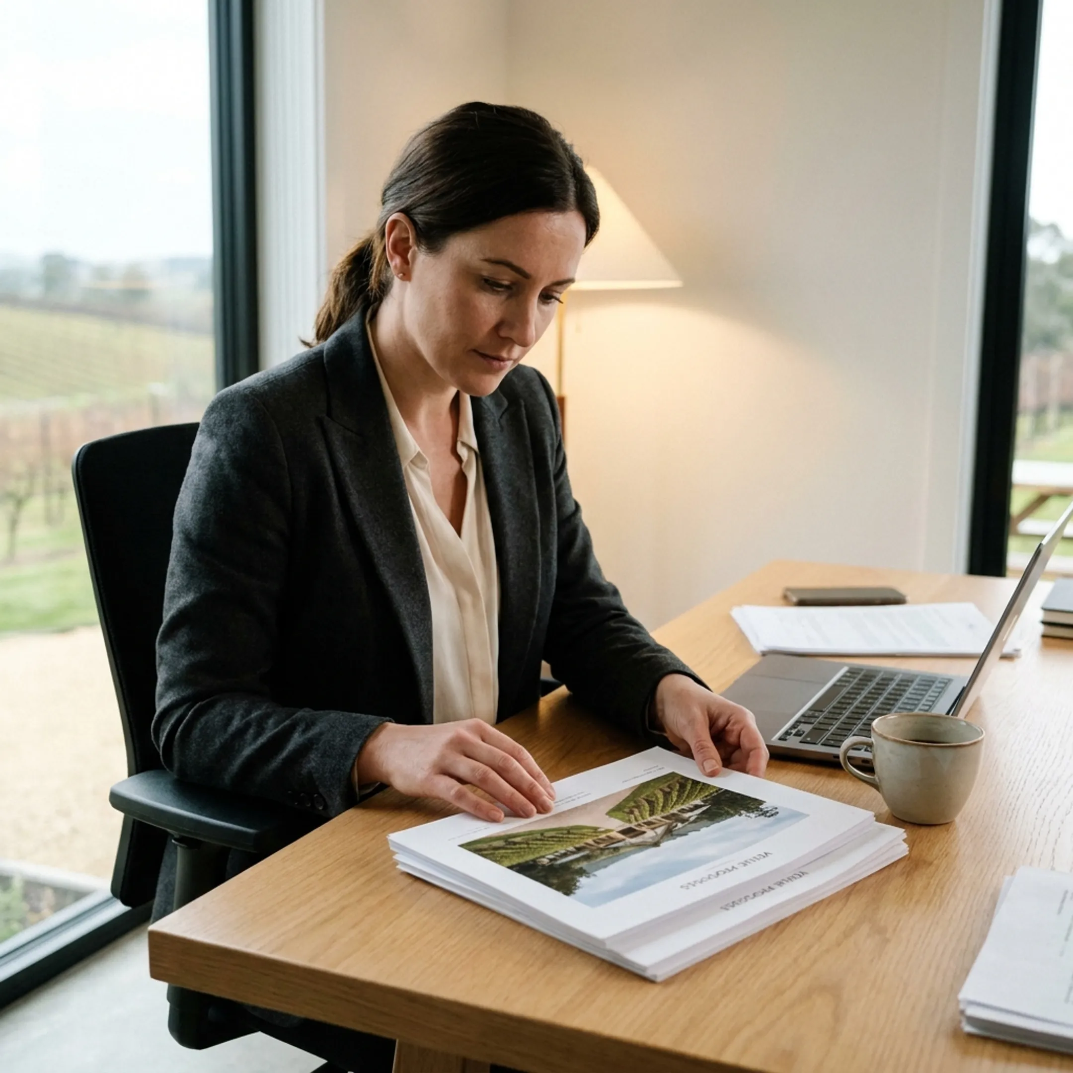 Planner reviewing corporate retreat venue options