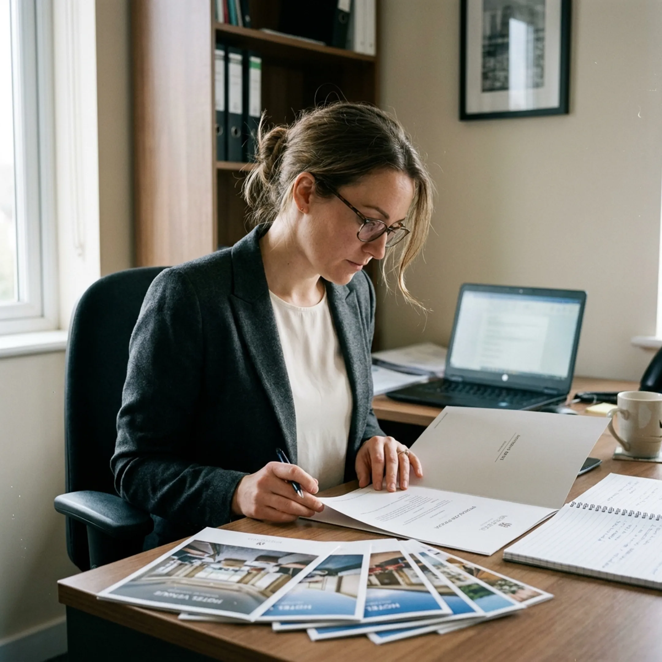 Planner reviewing corporate meeting venue options