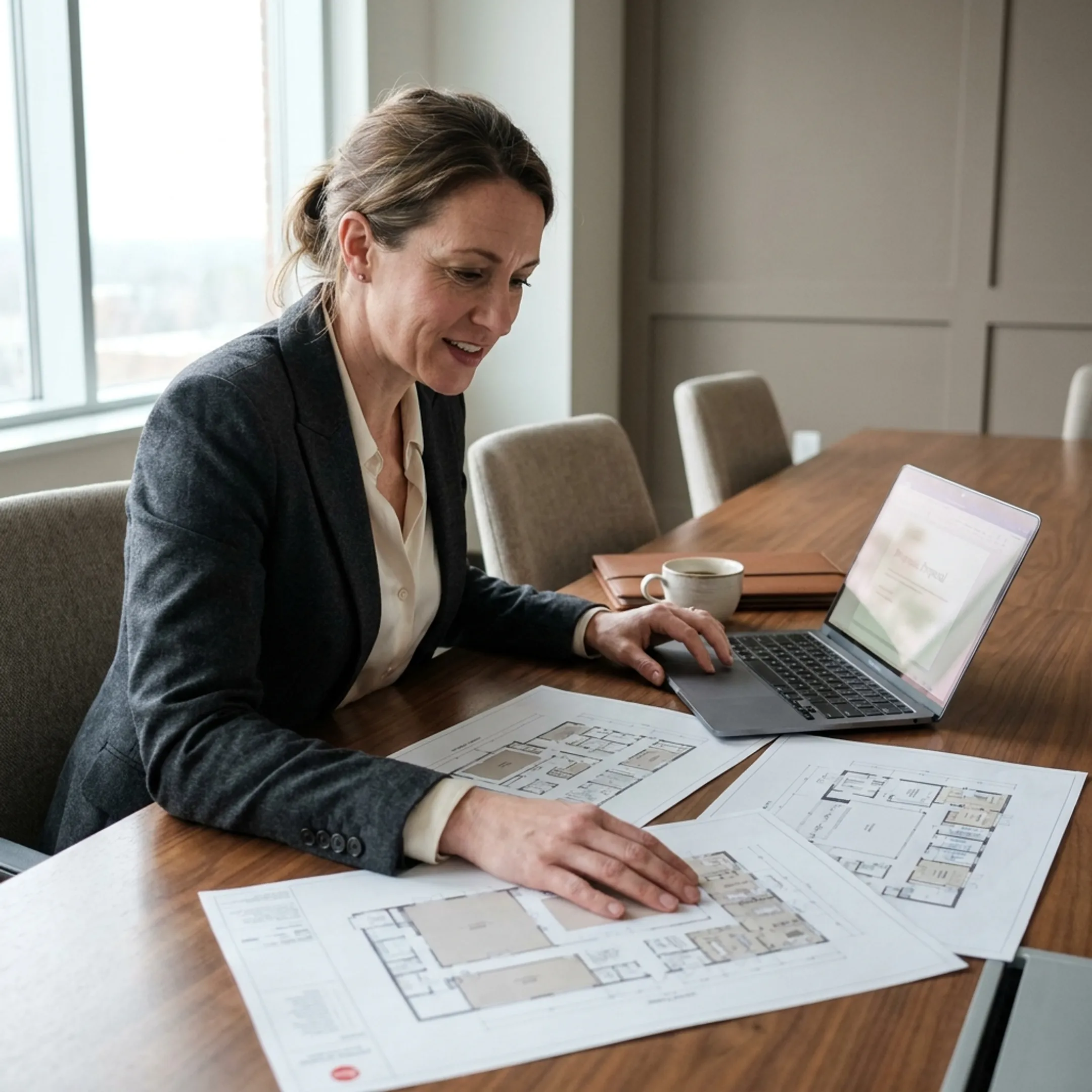Event planner reviewing luxury corporate venue options