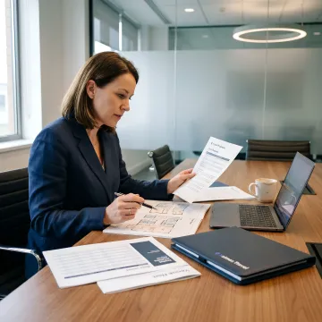 Planner reviewing hotel venue proposals