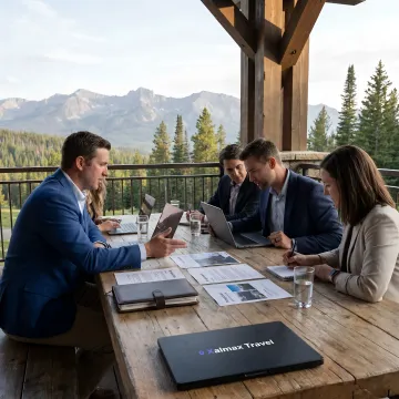 Corporate team retreat near Yellowstone lodge