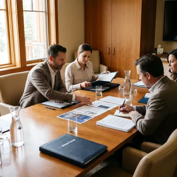 Corporate leaders meeting at retreat venue