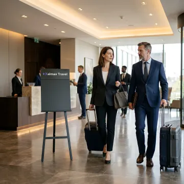 Corporate team arriving for a business event