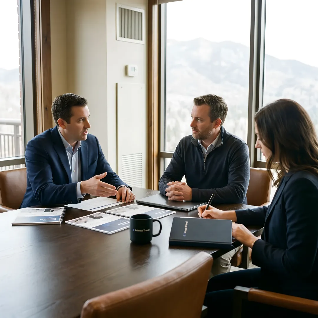 Executives in strategic retreat session