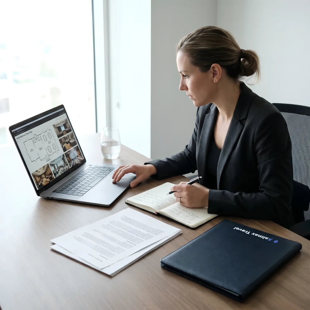 Planner reviewing corporate venue options