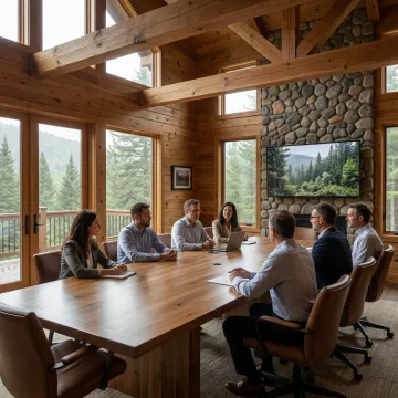 Corporate retreat meeting at a Catskills mountain venue