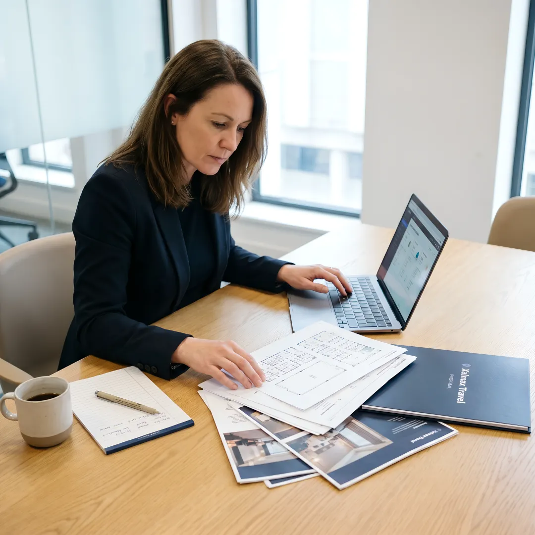 Corporate meeting planning process with venue proposals