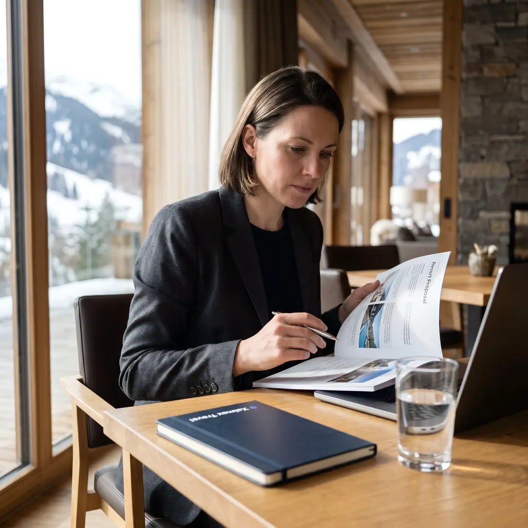 Planner reviewing Vail retreat venue options