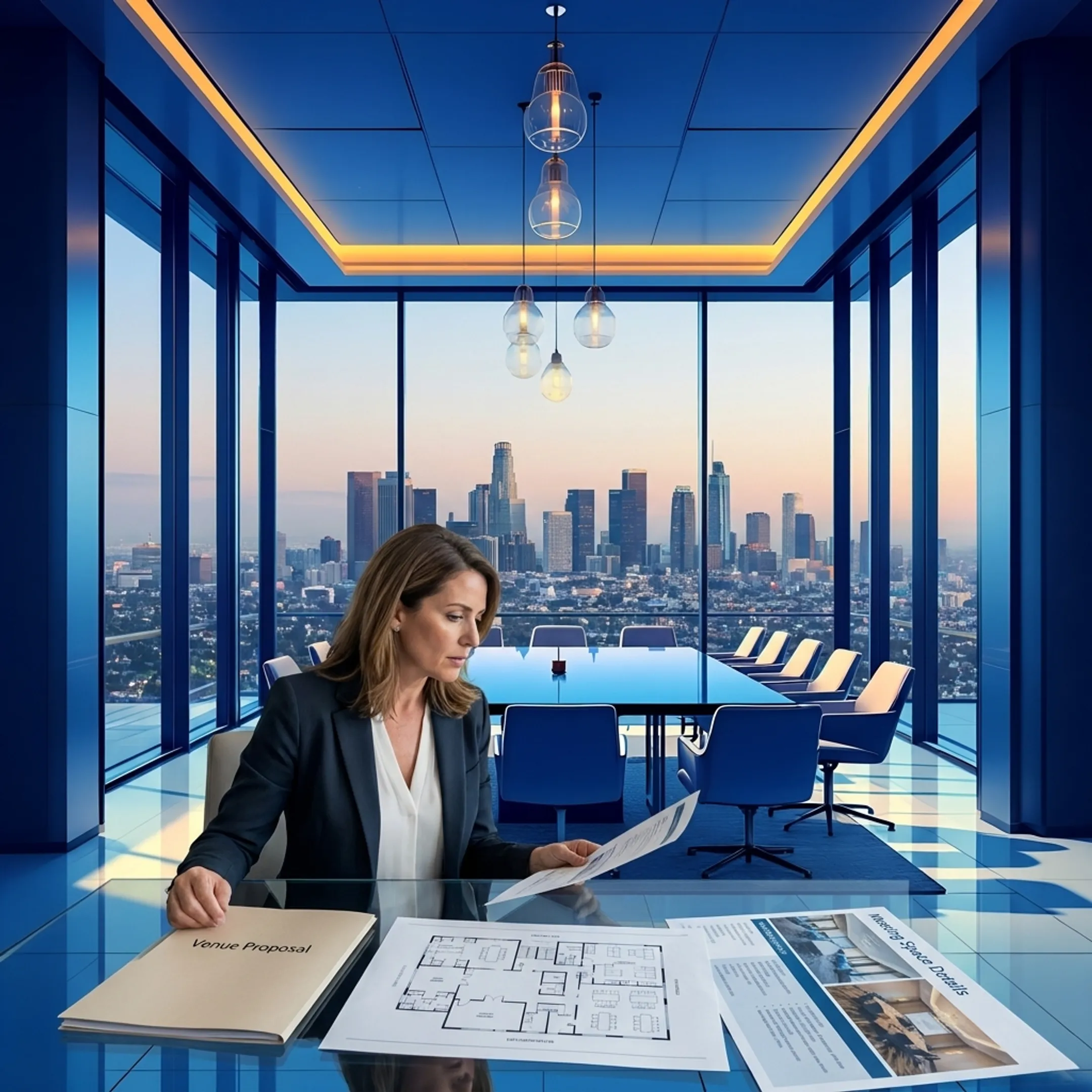 Planner reviewing corporate venue options
