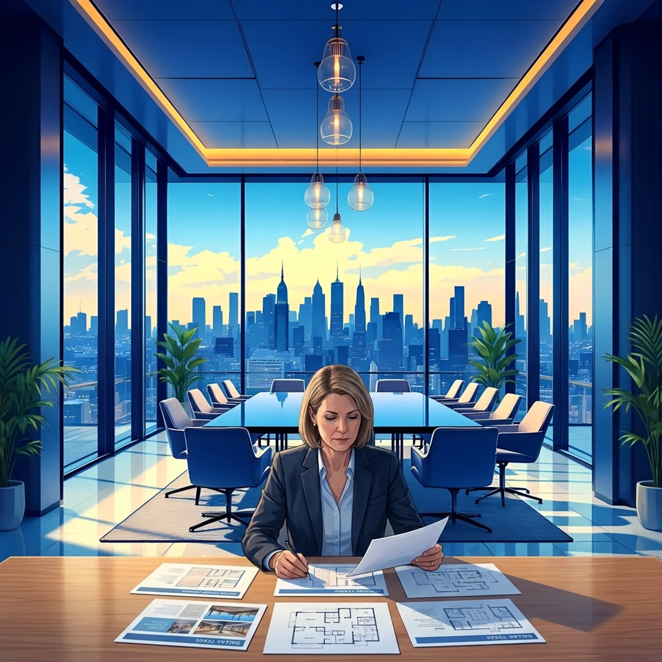 Planner reviewing corporate venue proposals