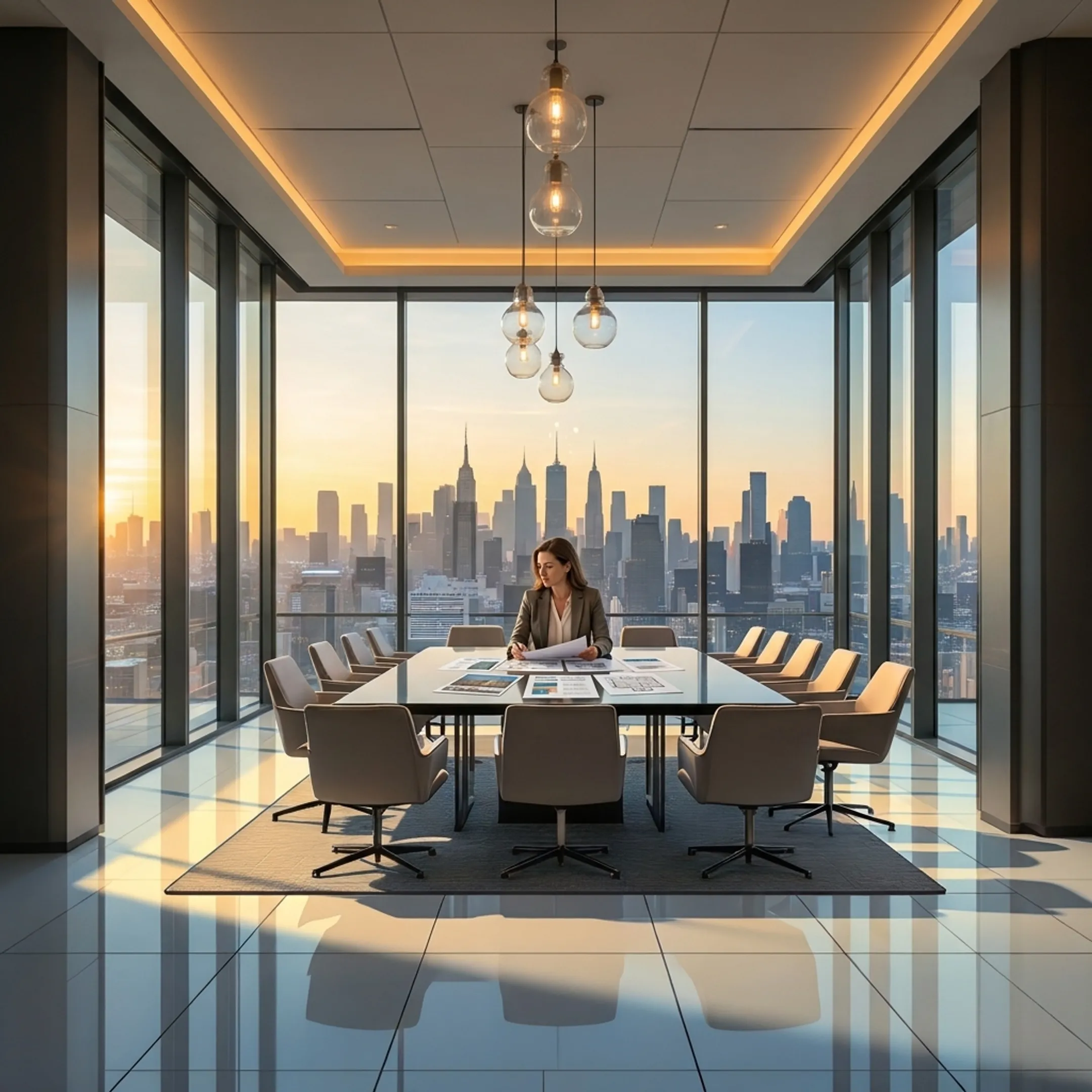Planner comparing corporate meeting venue proposals and event logistics