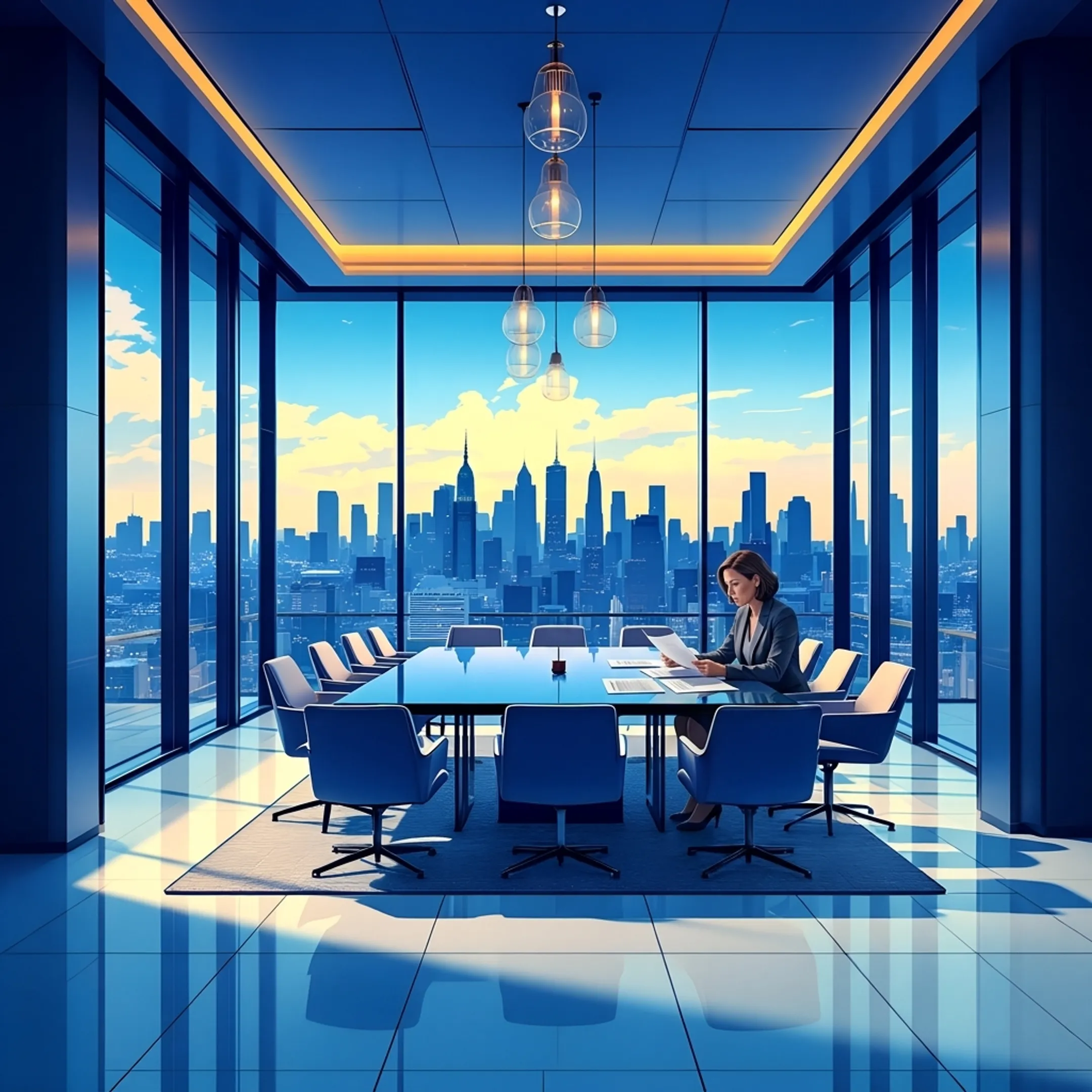 Corporate planner comparing event venue proposals at a desk
