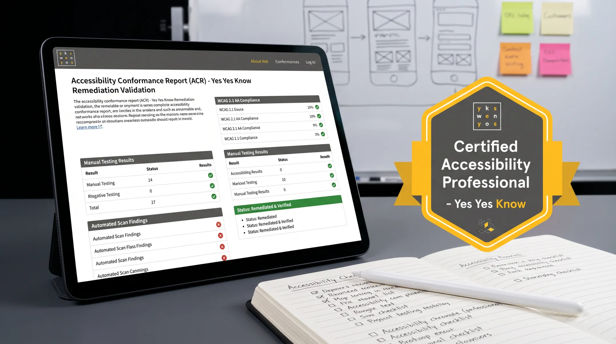 Accessibility conformance documentation showing ACR and PAC test reports