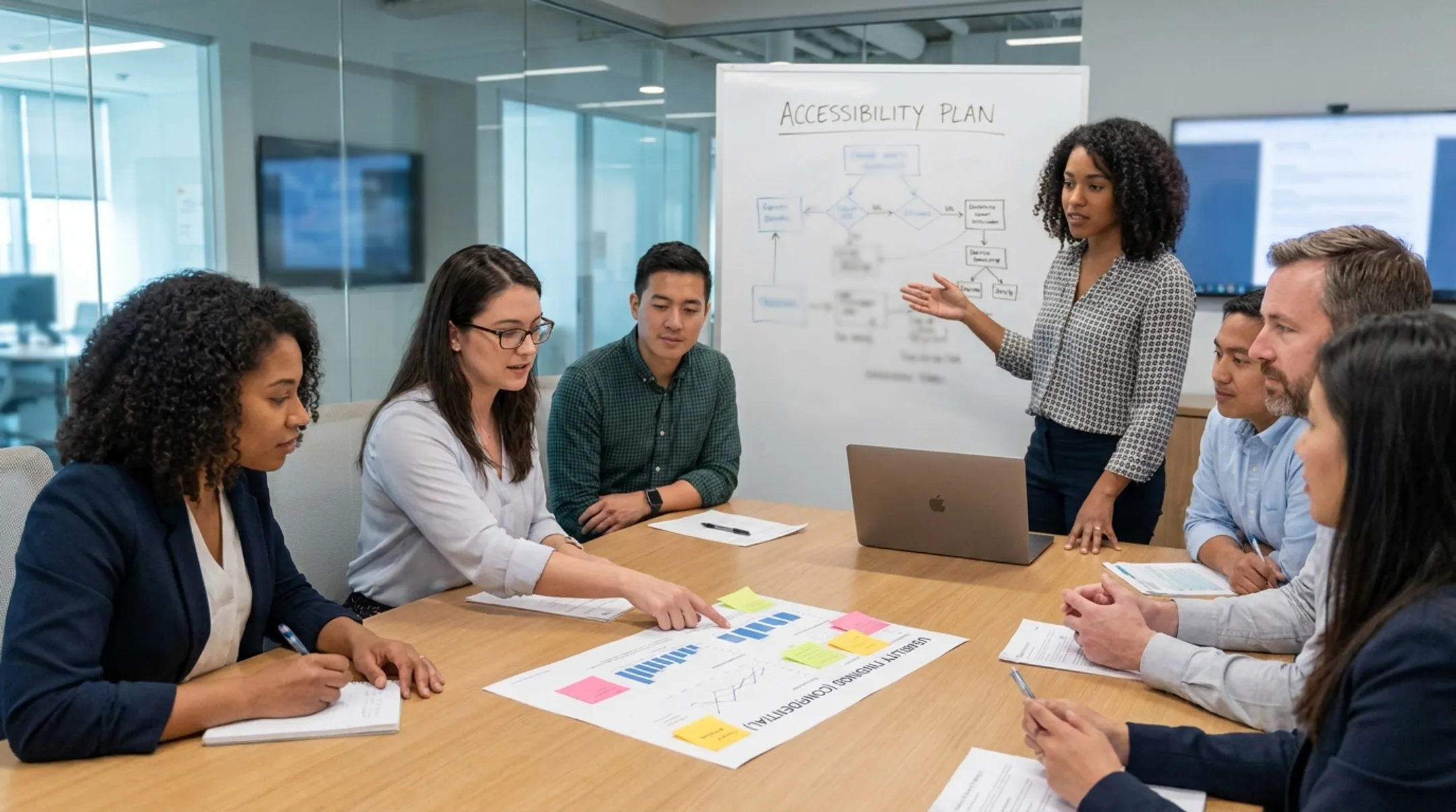 B2B UX research team reviewing accessibility and usability findings